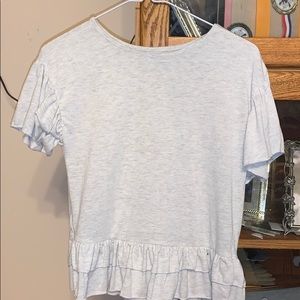 Grey Short sleeve cute shirt